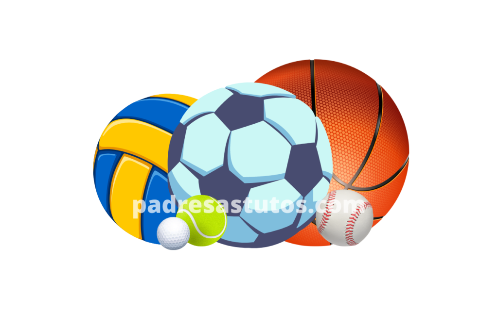 Diferencia de tamaño de un balón de fútbol juvenil y pelotas de otros deportes.