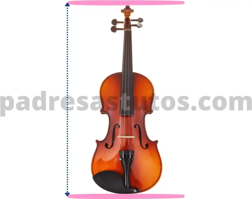 Largo total del violín.