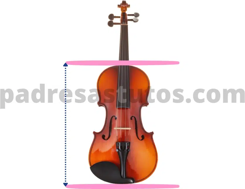 Longitud del cuerpo del violín.